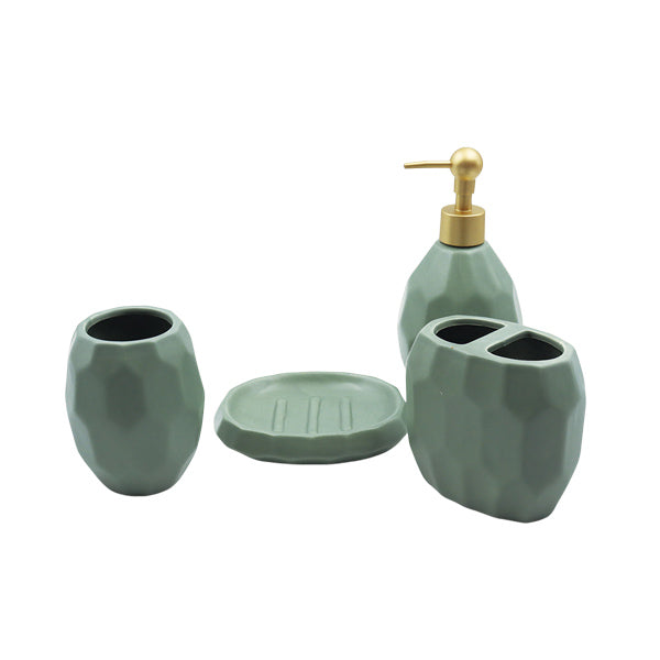 Set para baño 4 piezas verde