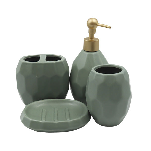 Set para baño 4 piezas verde