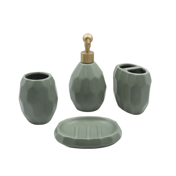 Set para baño 4 piezas verde