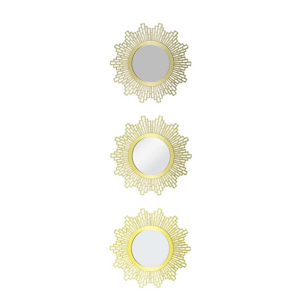 Set 3 Espejos decorativo dorado