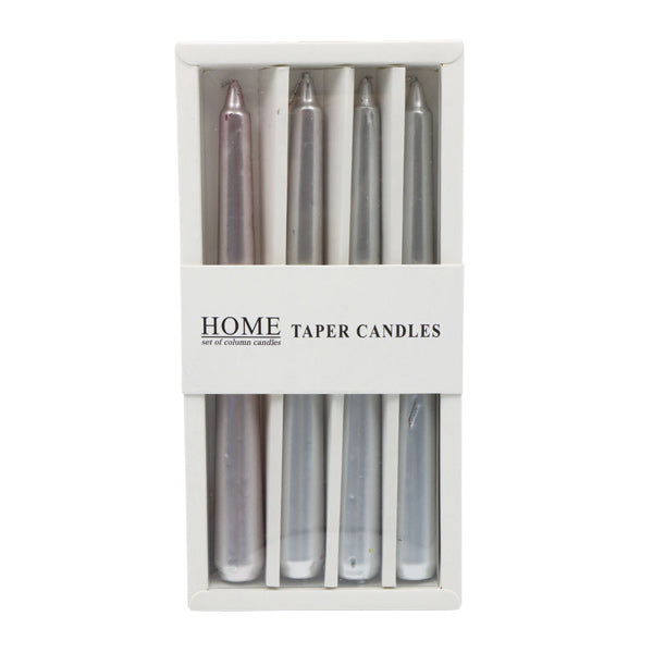 Set 4 Candelas altas plata