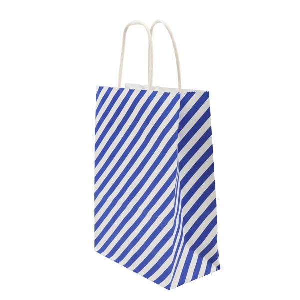 Bolsa regalo s rayas azul