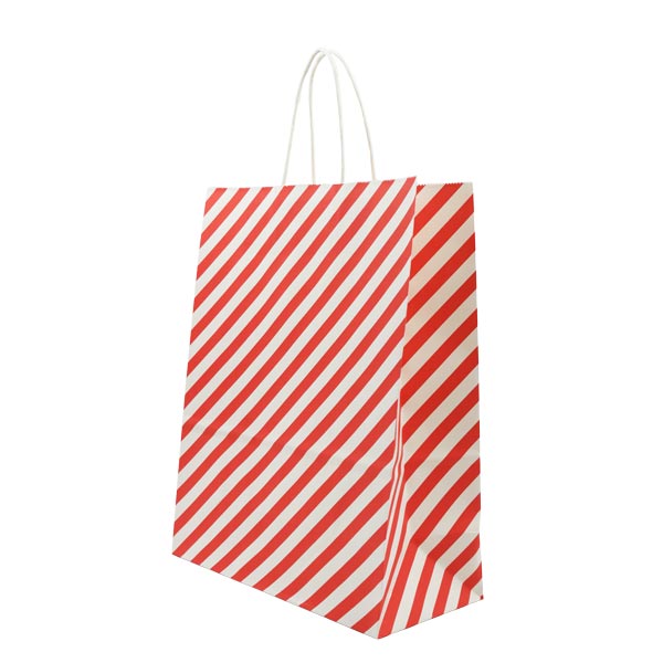 Bolsa regalo l rayas rojo