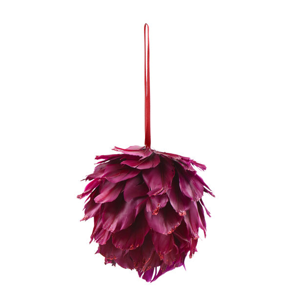 Ornamento navideño con hojas rojo 13cm