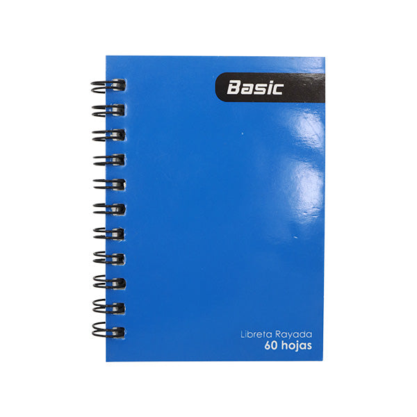 Libreta espiral pequeña azul 60 hojas Basic