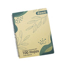 Cuaderno resorte kraft 100 hojas color natural Basic
