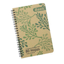 Cuaderno resorte kraft 80 hojas color natural Basic