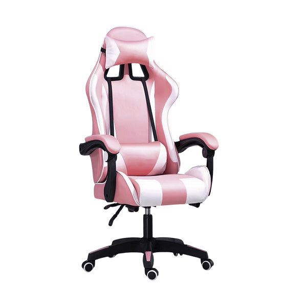 Silla gaming rosado-blanco Prime Tech