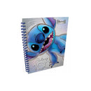 Cuaderno de resorte 80 hojas tapa dura Stitch Primavera