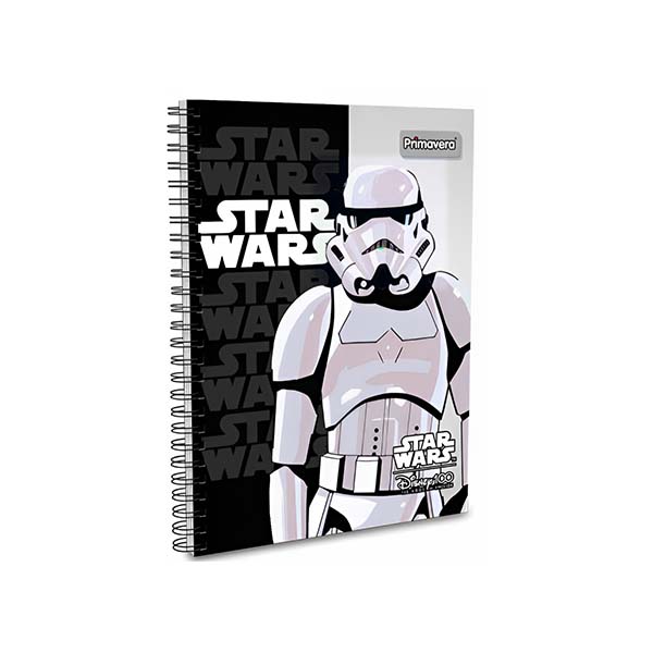 Cuaderno de resortes tapa dura 5 materias 150 hojas Star Wars Primavera