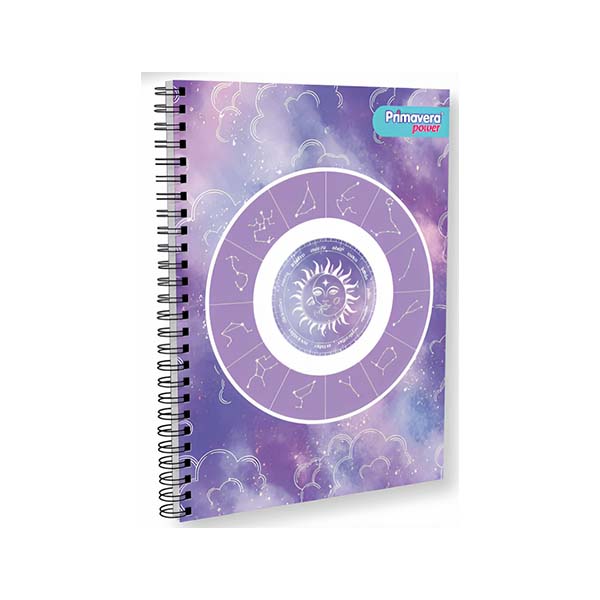 Cuaderno de resortes tapa dura 5 materias 150 hojas Flower Power Primavera