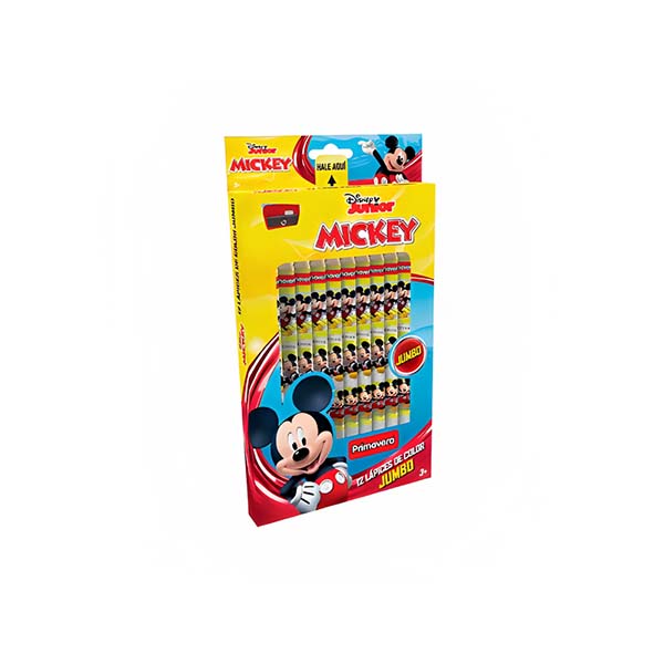 Lápices de color jumbo 12 unidades Mickey Primavera