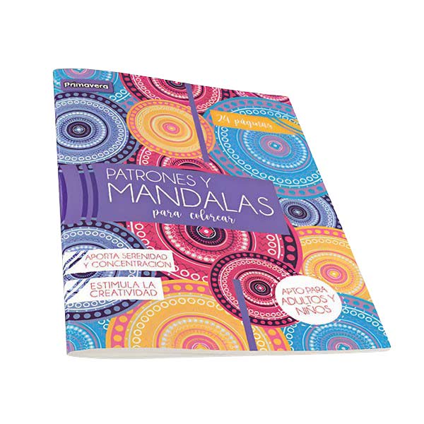 Libreta mandala con caja lápices 12 unidades para niña Primavera