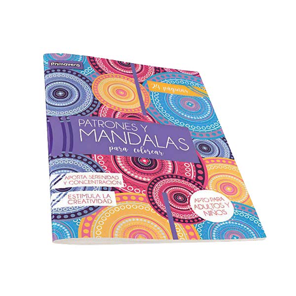 Libreta mandala con caja lápices 12 unidades para niño Primavera