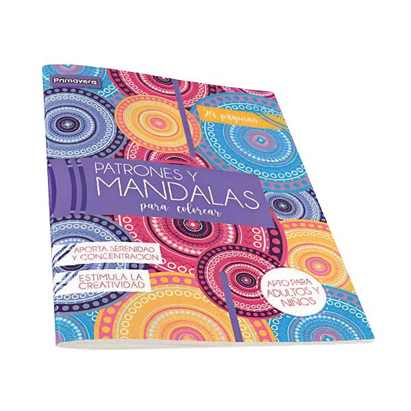 Libreta mandala con caja lápices 12 unidades color negro Primavera