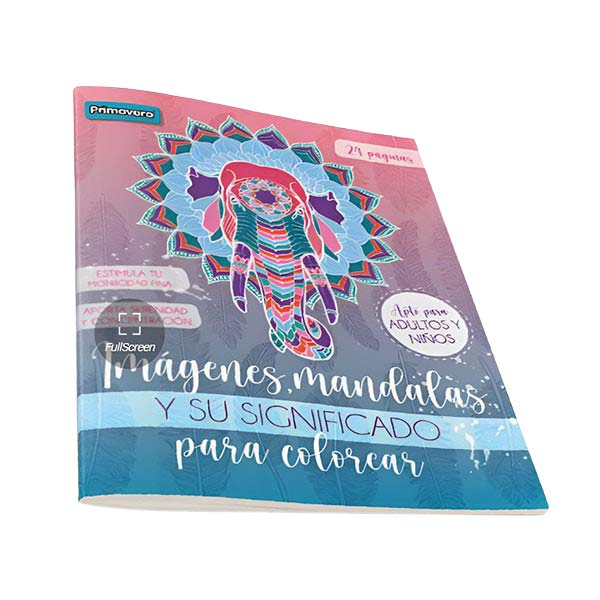 Libreta mandala con caja lápices 12 unidades para niño Primavera