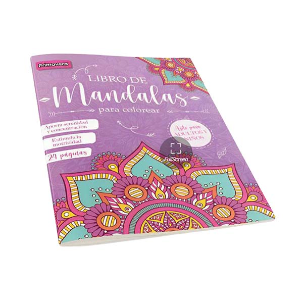 Libreta mándala con caja lápices 12 unidades para niña Primavera