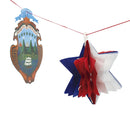 Guirnalda escudo y estrella 2.2m 6 piezas