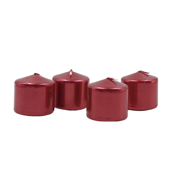 Set candelas 4 piezas rojas 5cm