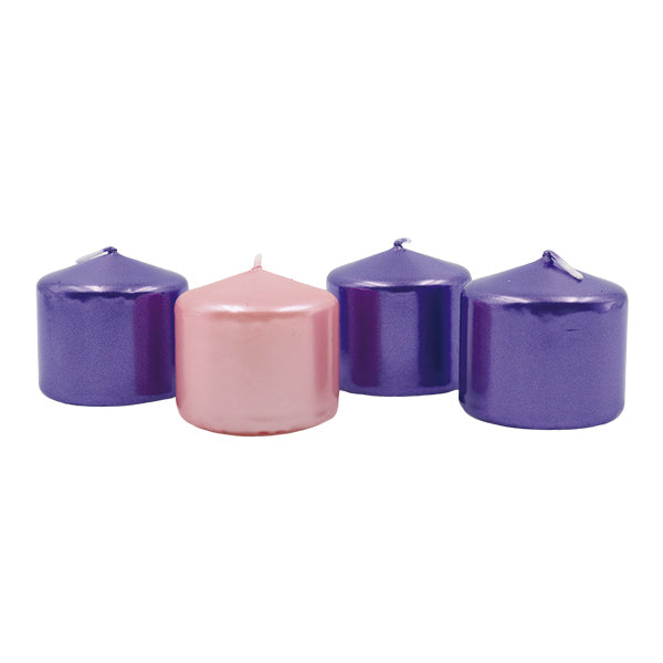 Set candelas 4 piezas rosadas 5cm