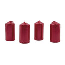 Set candelas 4 piezas rojas 7cm