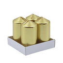 Set candelas 4 piezas doradas 7cm