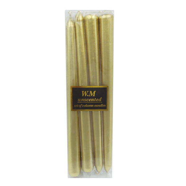 Set candelas 4 piezas doradas 25cm