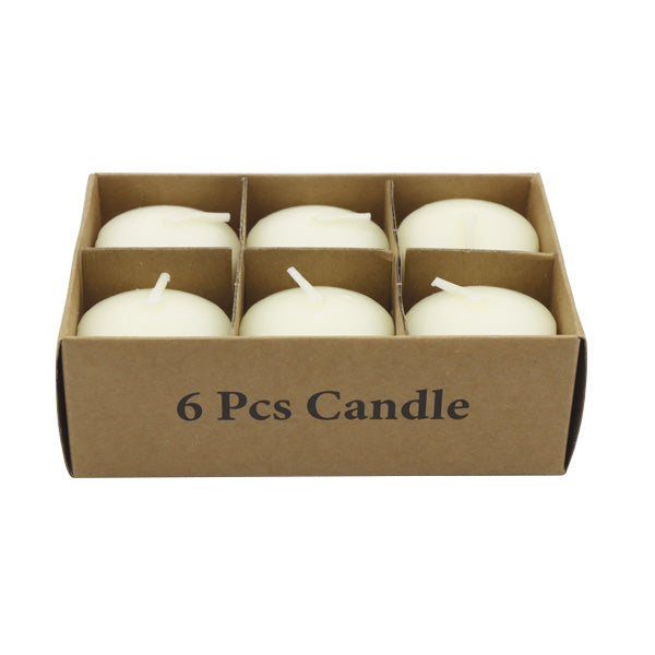 Set candelas 6 piezas blancas 4cm