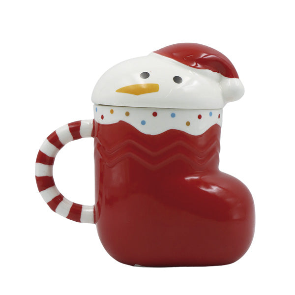 Adorno recipiente snowman 14cm