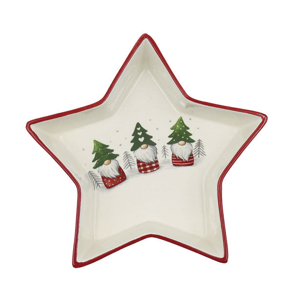 Adorno plato navideño estrella 21cm