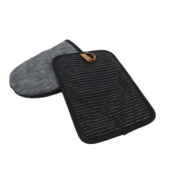 Set 2 guantes para cocina negro