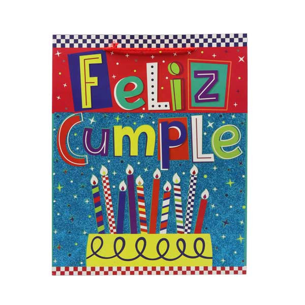 Bolsa regalo felicidades tamaño M