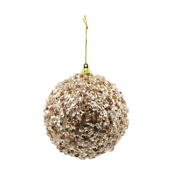 Esfera lentejuelas champagne 10cm