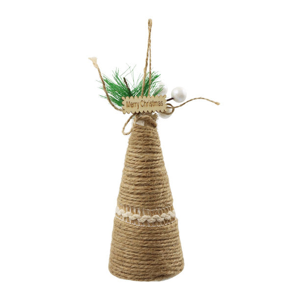 Ornamento navideño cono yute 17cm