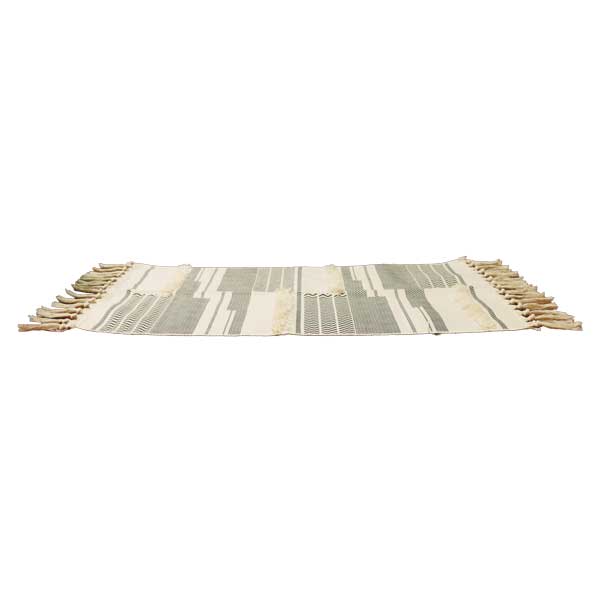 Alfombra decorativa blanca con negro