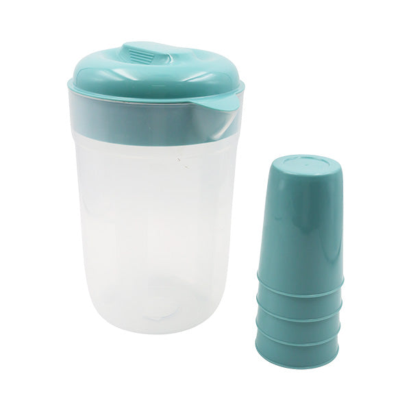 Pichel plastico con vasos