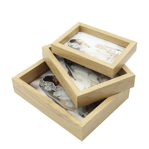 Set 3 portarretratos natural