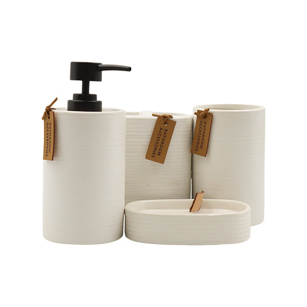 Set p/baño 4uds blanco