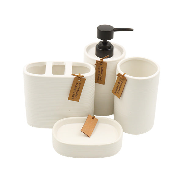 Set para baño 4 unidades blanco