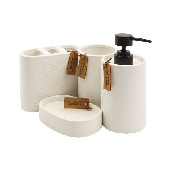 Set para baño 4 unidades blanco