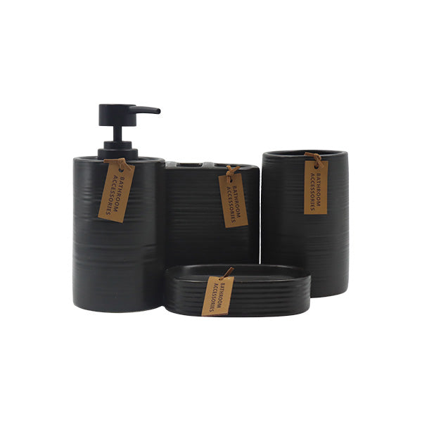 Set para baño 4 unidades negro