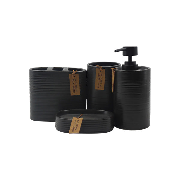 Set para baño 4 unidades negro
