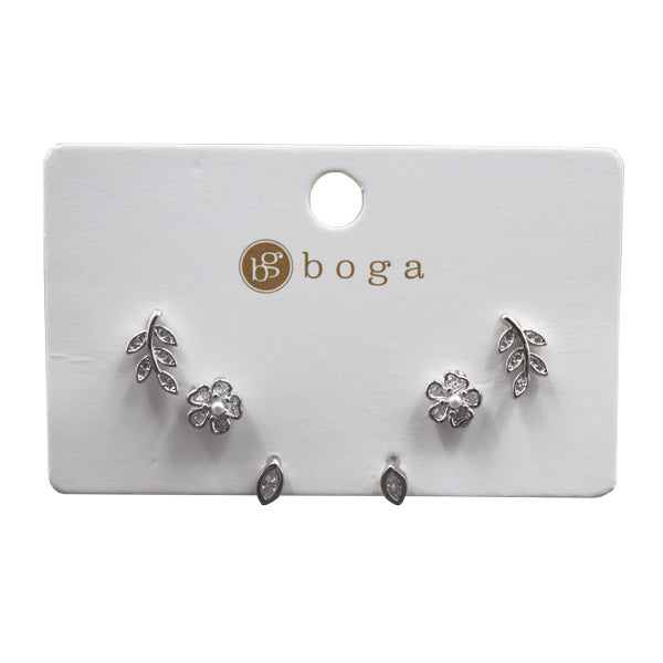 Set 3 aretes para dama 6601 - Boga Accessories