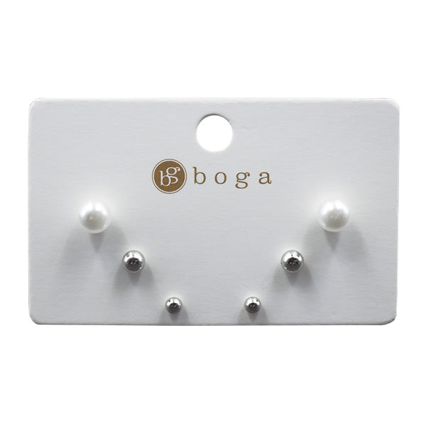 Set 3 aretes para dama 6602 - Boga Accessories