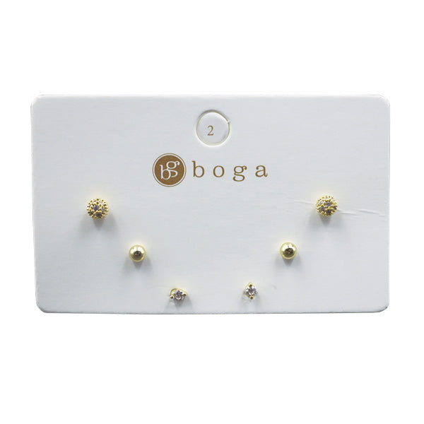 Set 3 aretes para dama 6603 - Boga Accessories