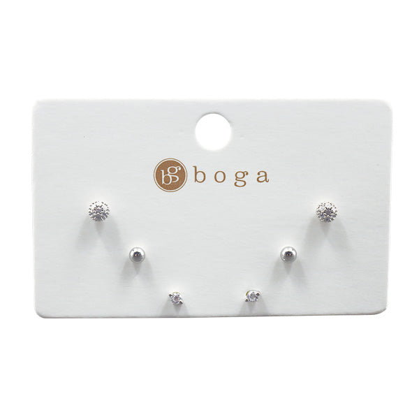 Set 3 aretes para dama 6604 - Boga Accessories