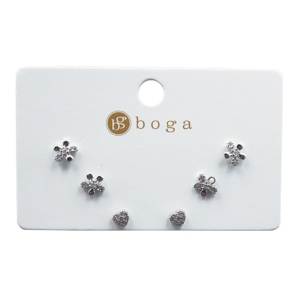 Set 3 aretes para dama 6605 - Boga Accessories