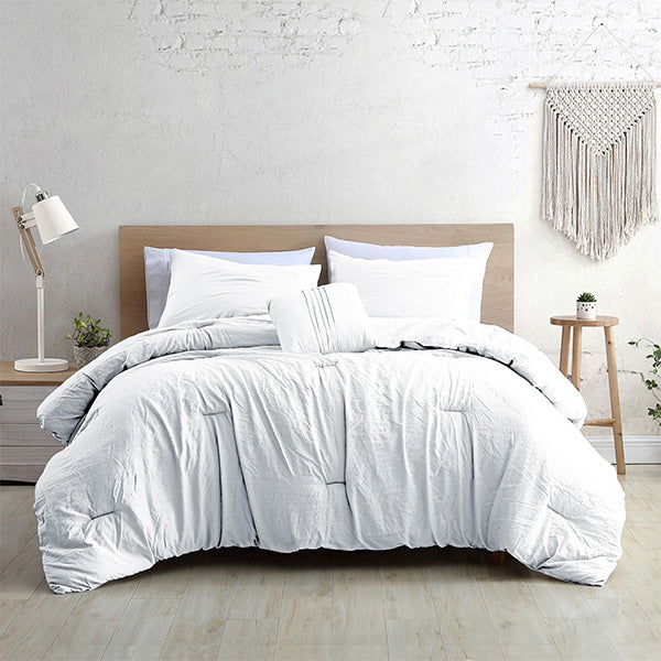 Edredón de 4 piezas King Blanco