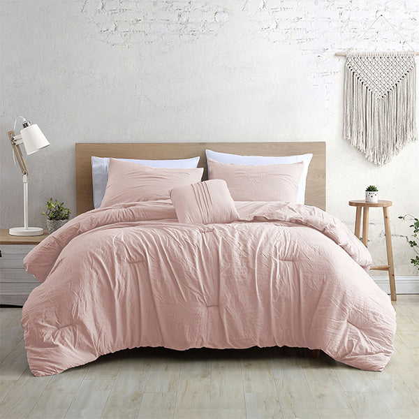 Edredón de 4 piezas King rosa