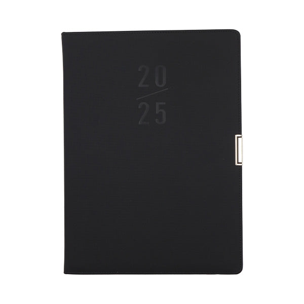 Agenda 2025 A4-7 21x29.7cm negra con broche